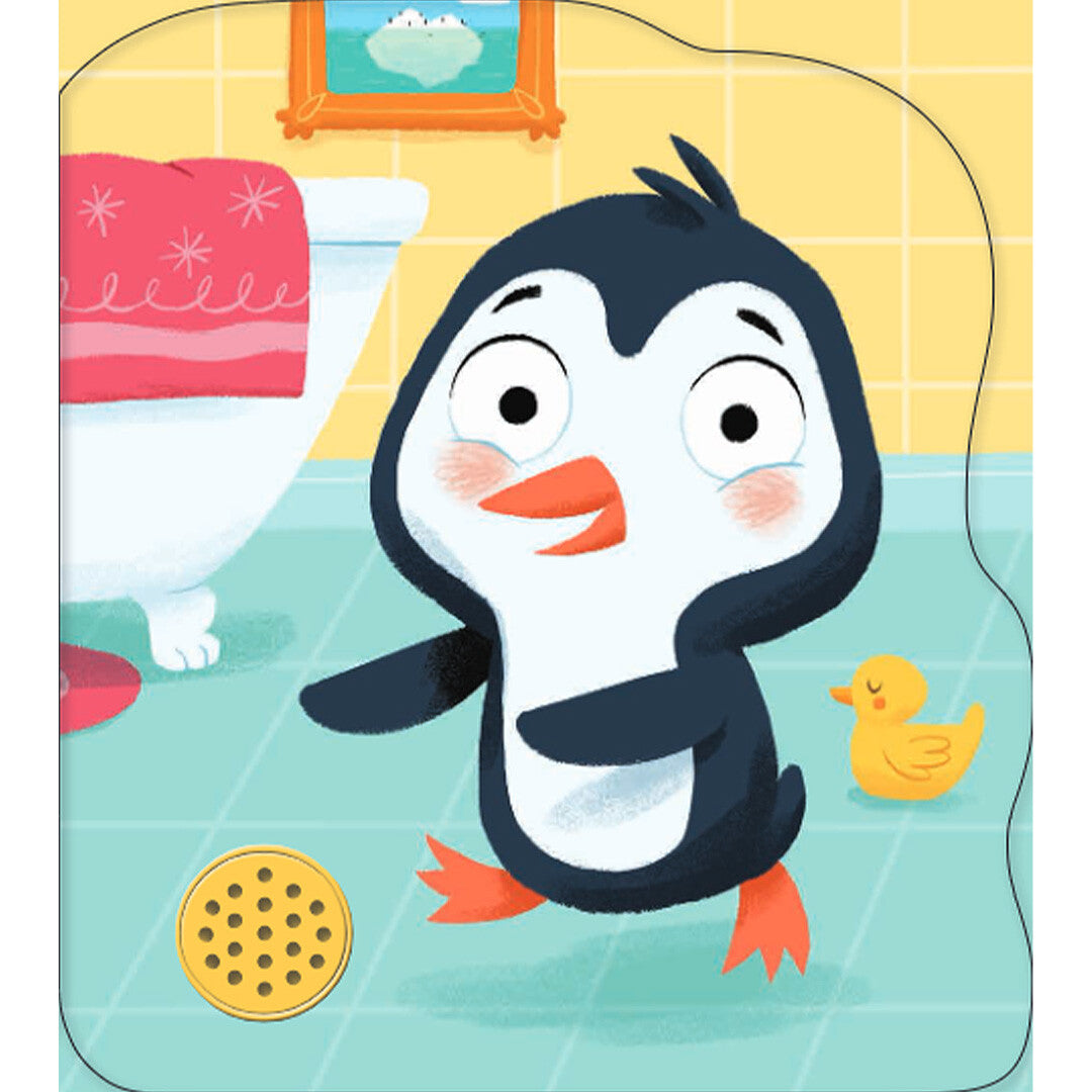 Rebo geluidenboek kleine pinguïn op het potje