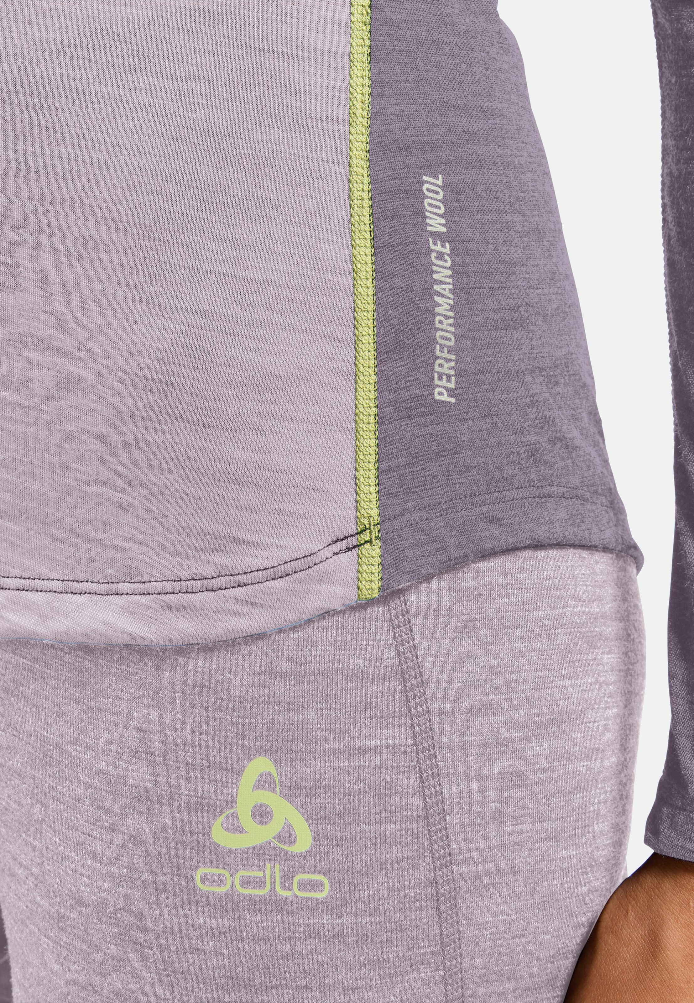 Natural Performance Wool 150 Base Layer Langarmshirt in misty lilac - gray ridge melange