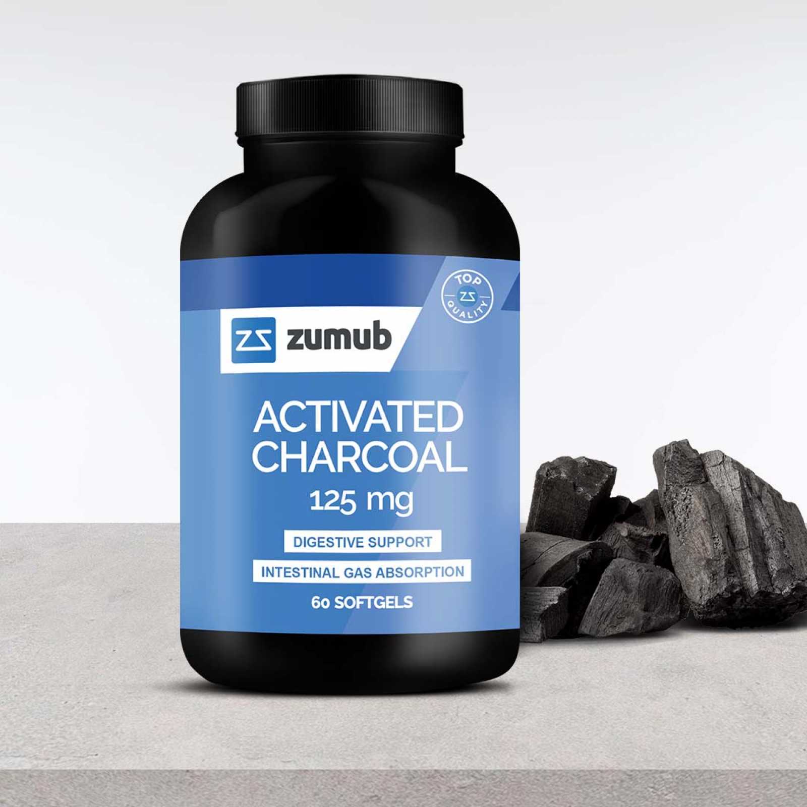 Zumba Carvão Ativado 125 mg 60 cápsulas gelatinosas