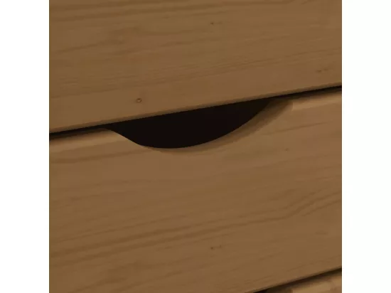 Armoire roulante avec tiroirs MOSS bois de pin marron miel