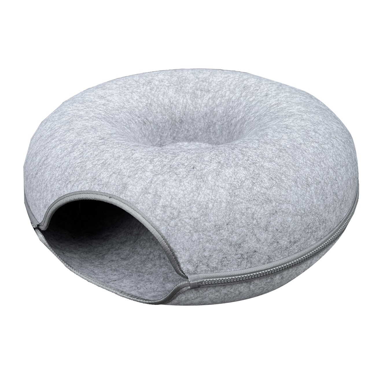 Aumüller Donut Katzentunnel, Filz, hellgrau