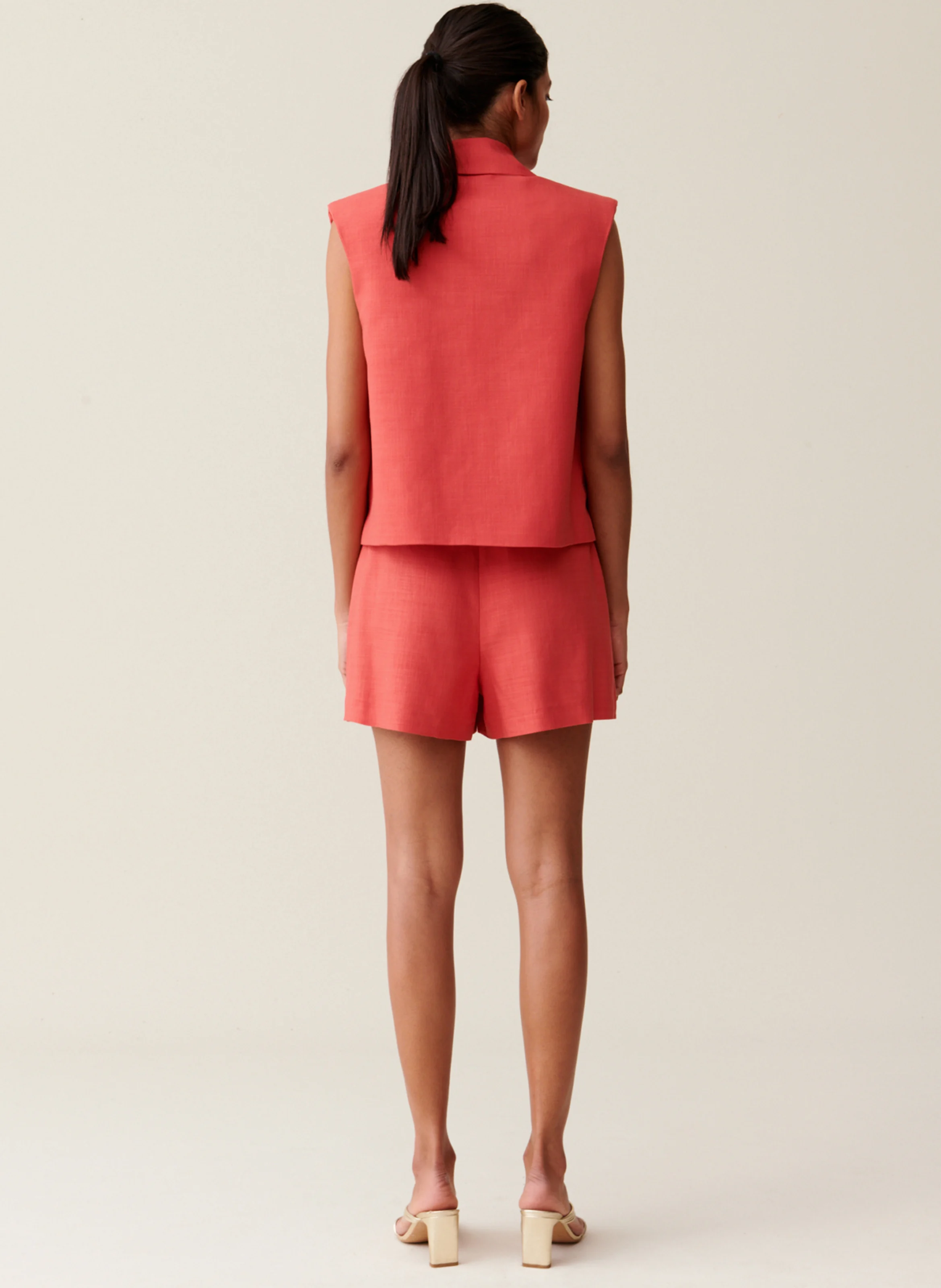 Blazer sans manches| Rouge