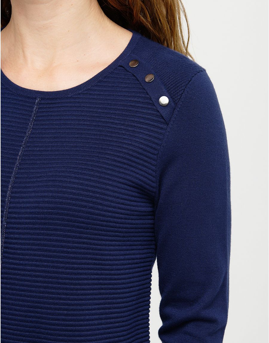 Pull bleu marine rayures