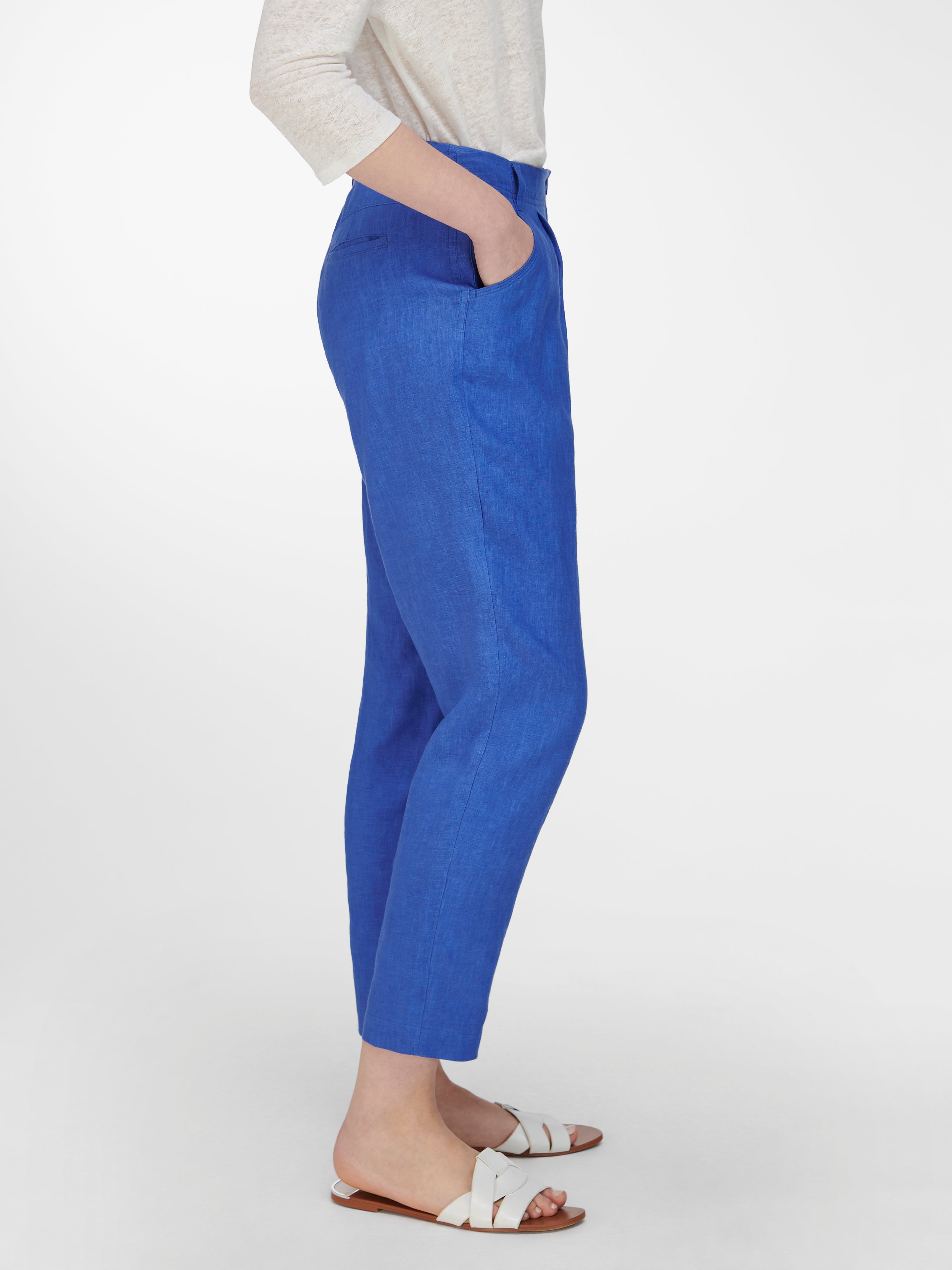 Knöchellange Hose aus 100% Leinen