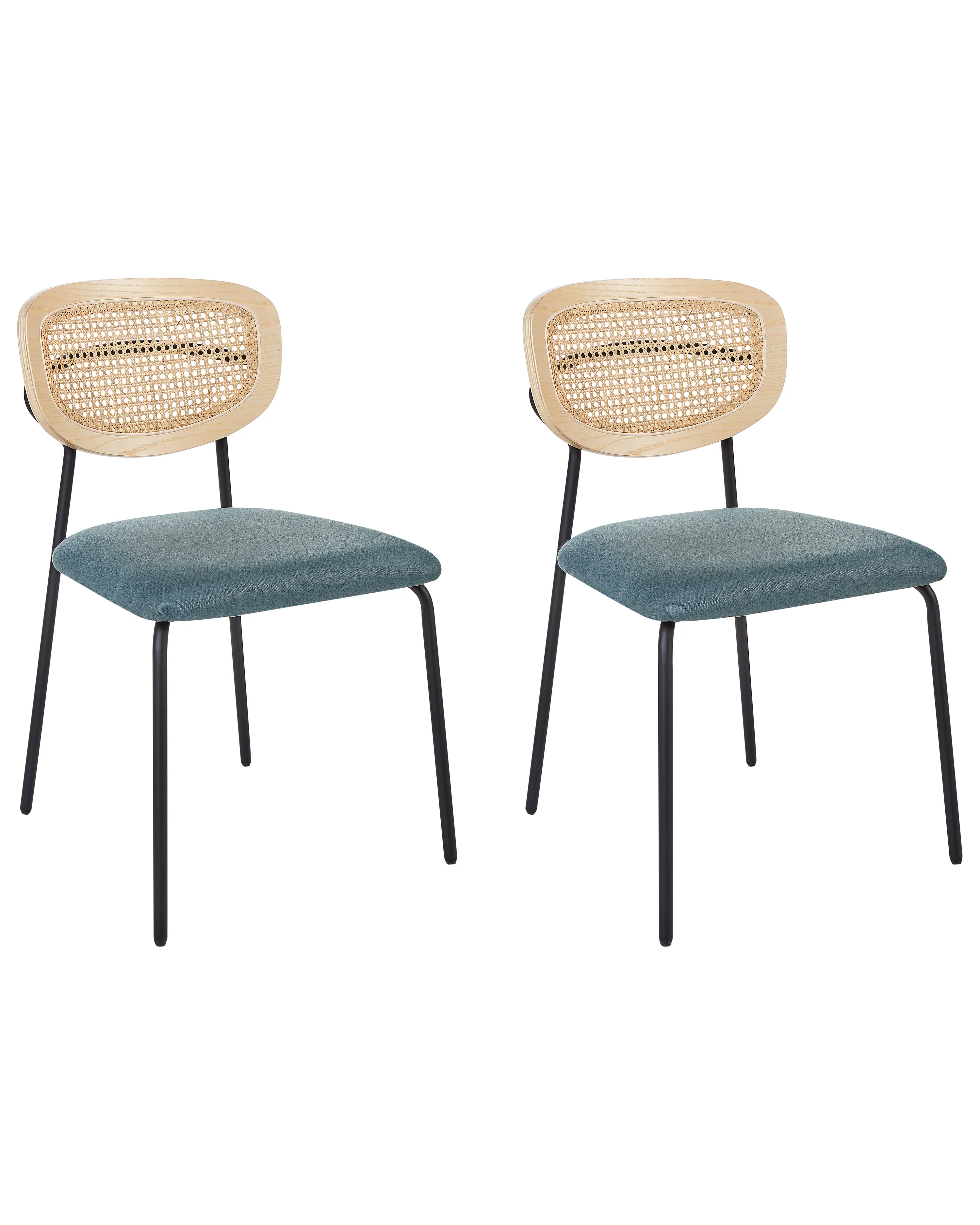 Set van 2 eetkamerstoelen MAYETTA Rotan Groenblauw