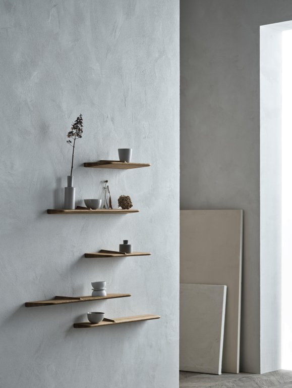 Bolia Wave wandplank 40x22 donker geolied eiken