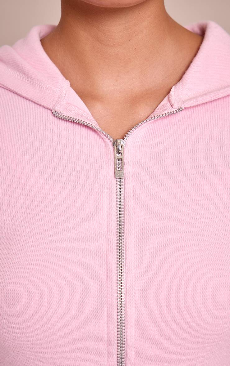 Rose Sweat À Casynthétiqueche Court Zippé Toucher Doux