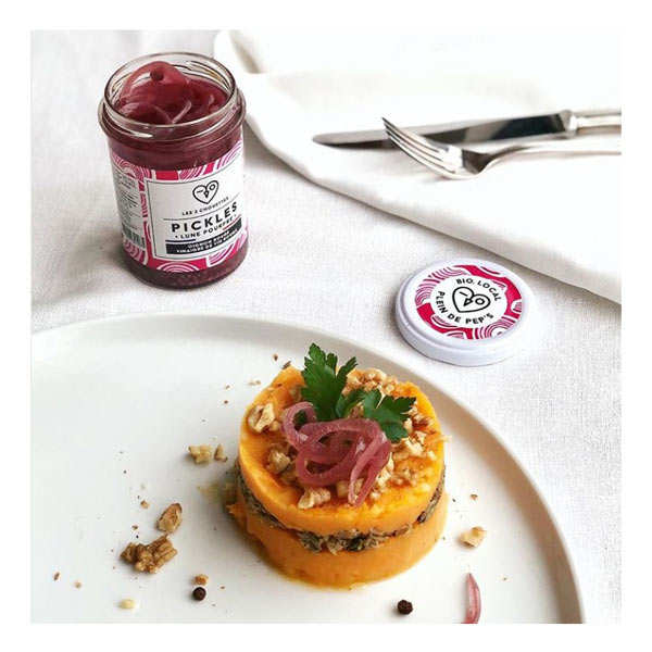Pickles bio Lune Pourpre - Oignons rouges au vinaigre de vin rouge