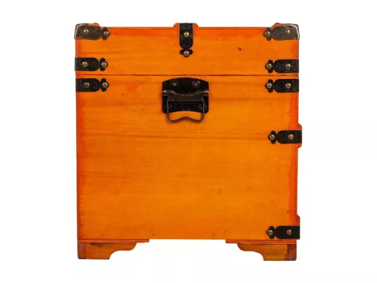 Coffre en bois jaune 66x37x39h