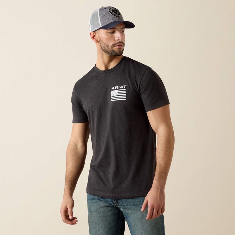 Ariat mens Freedom T-Shirt Charcoal
