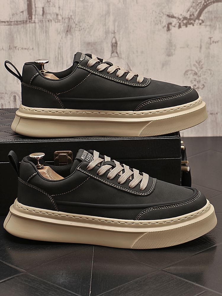 Mr Ozera - Veterschoenen met effen platform