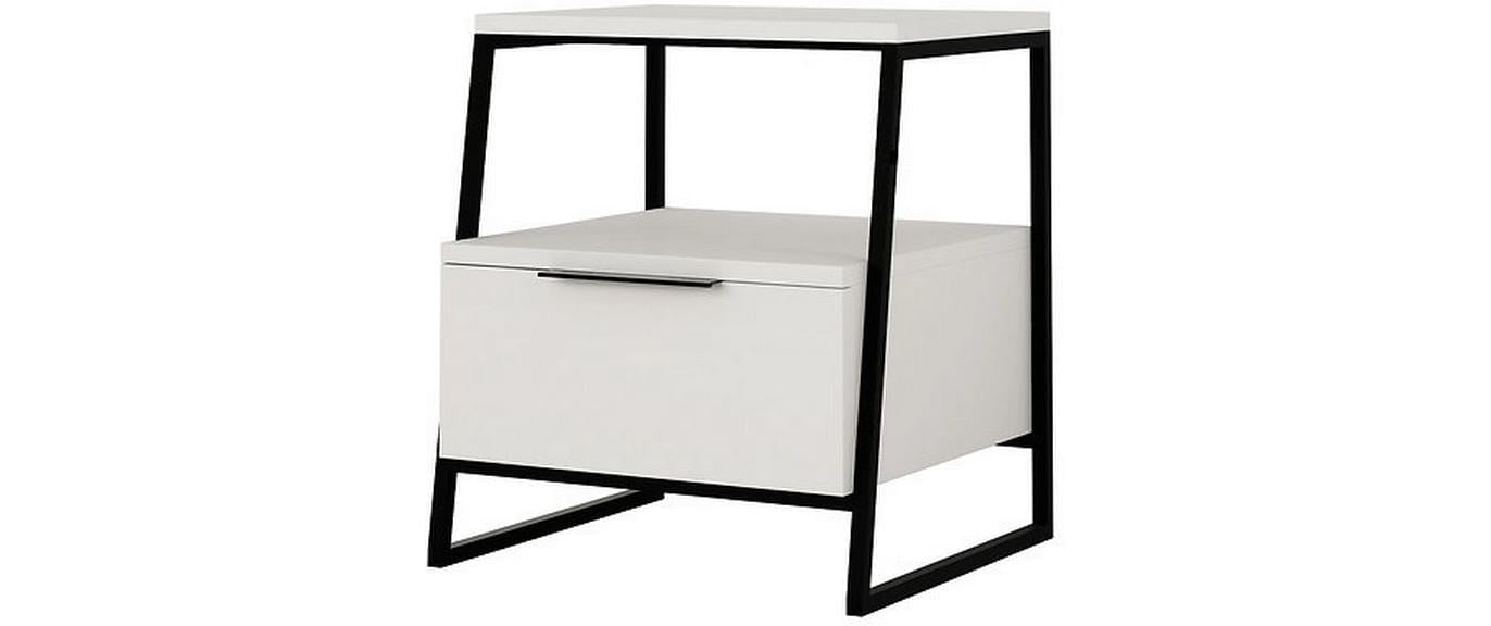 WOODY FASHION Nachttisch »Pal 45 x 50 x 40 cm, Weiss«