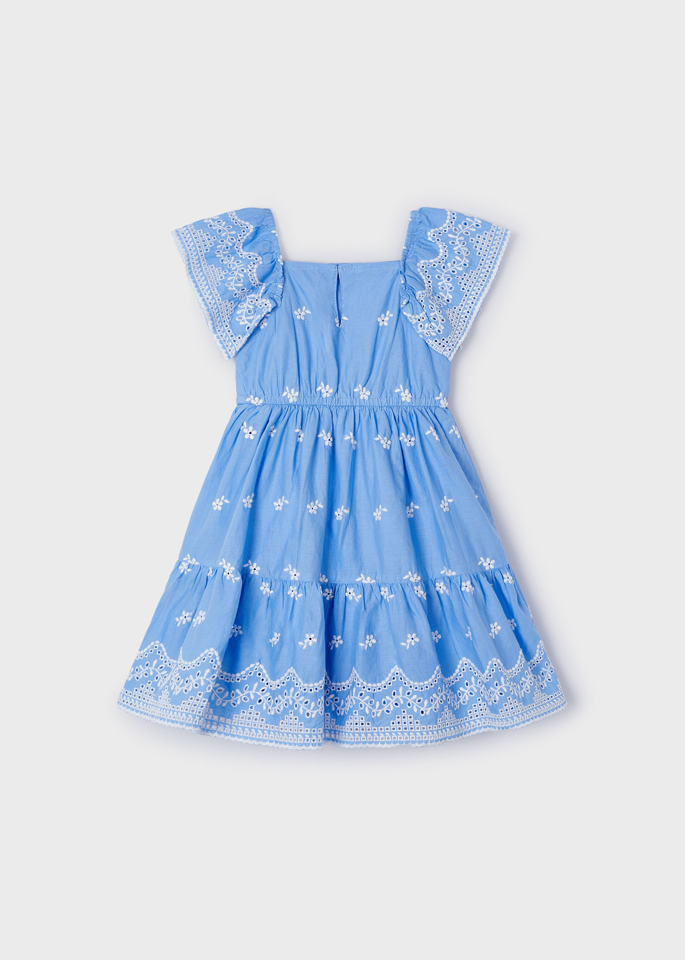 Vestido bordado com contraste estilo maçã para meninas