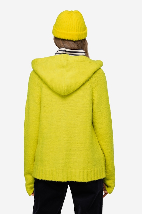 Strickjacke, Kapuze, Raglan-Langarm