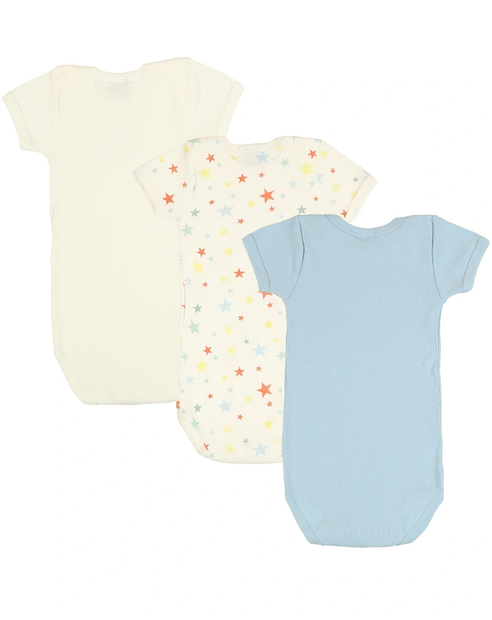 Kurzarm-Body STERNE 3er Pack in bunt