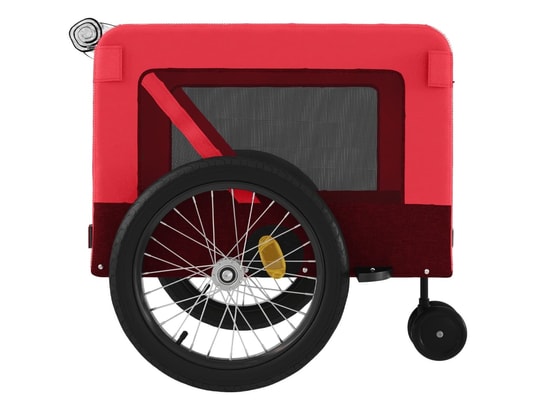VIDAXL - Remorque de vélo pour animaux de compagnie rouge et noir