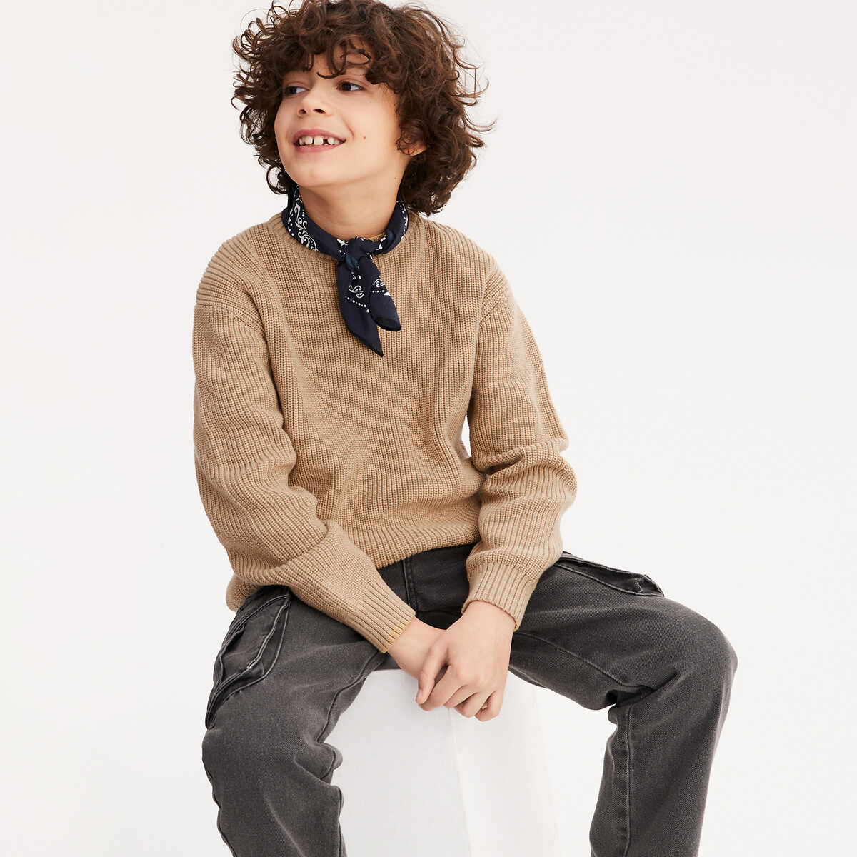 COLEÇÕES LA REDOUTE<br>Suéter com gola alta em tricô grosso