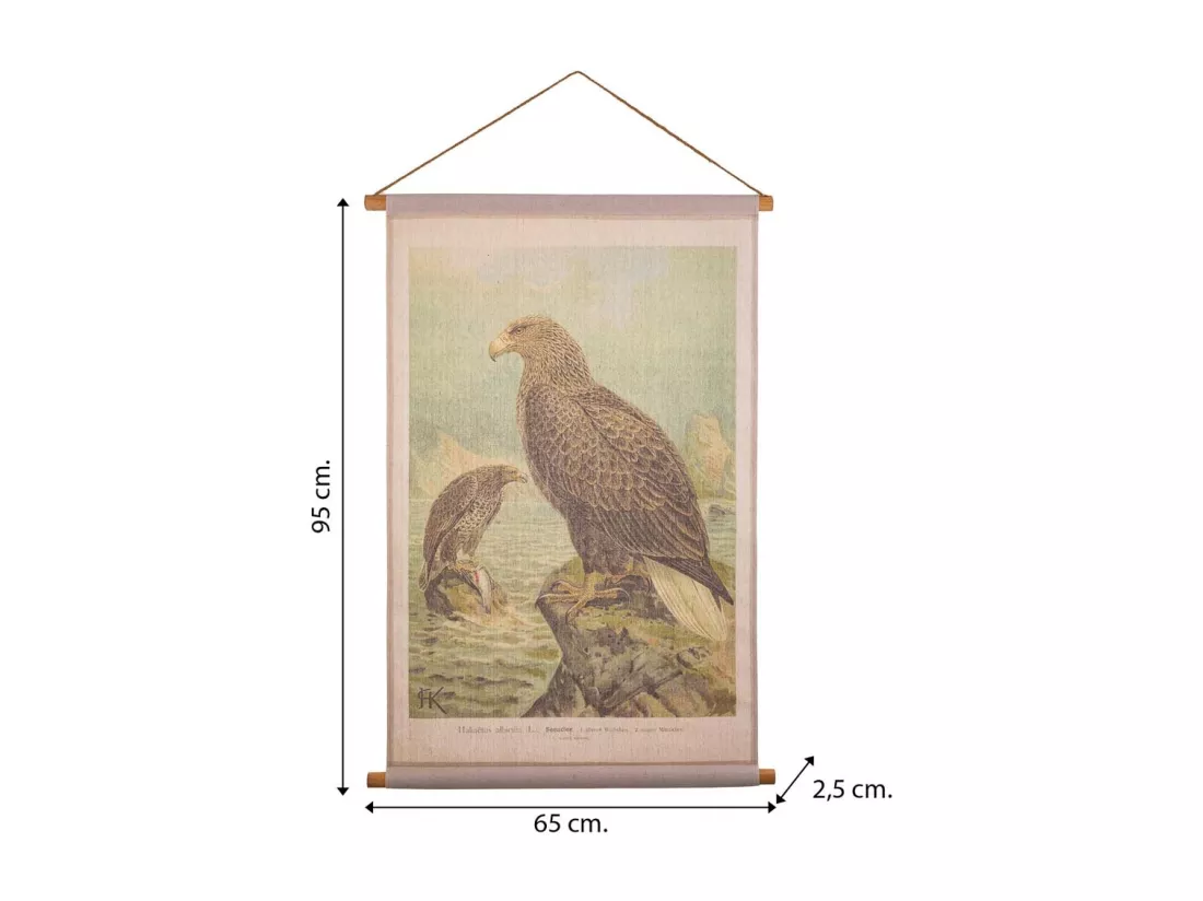 Toile parchemin imprimée sur tissu 65x95x2,5h
