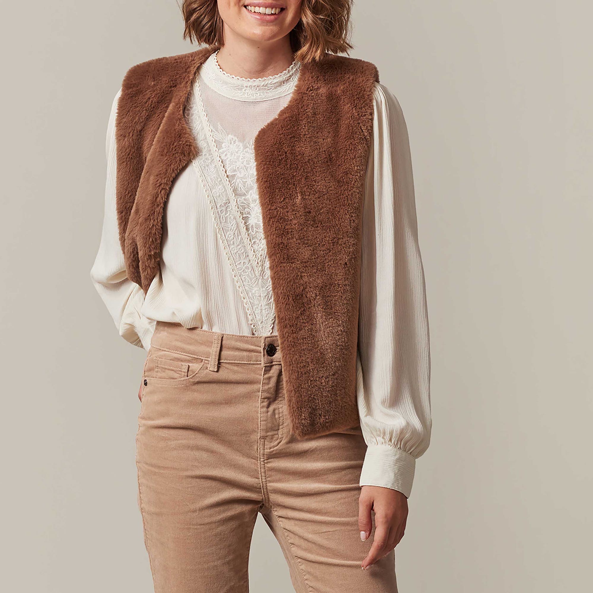 Gilet Femme marron