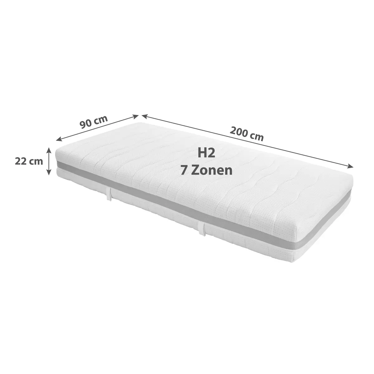 Matratze Gelfeel Deluxe 90 x 200 weiss