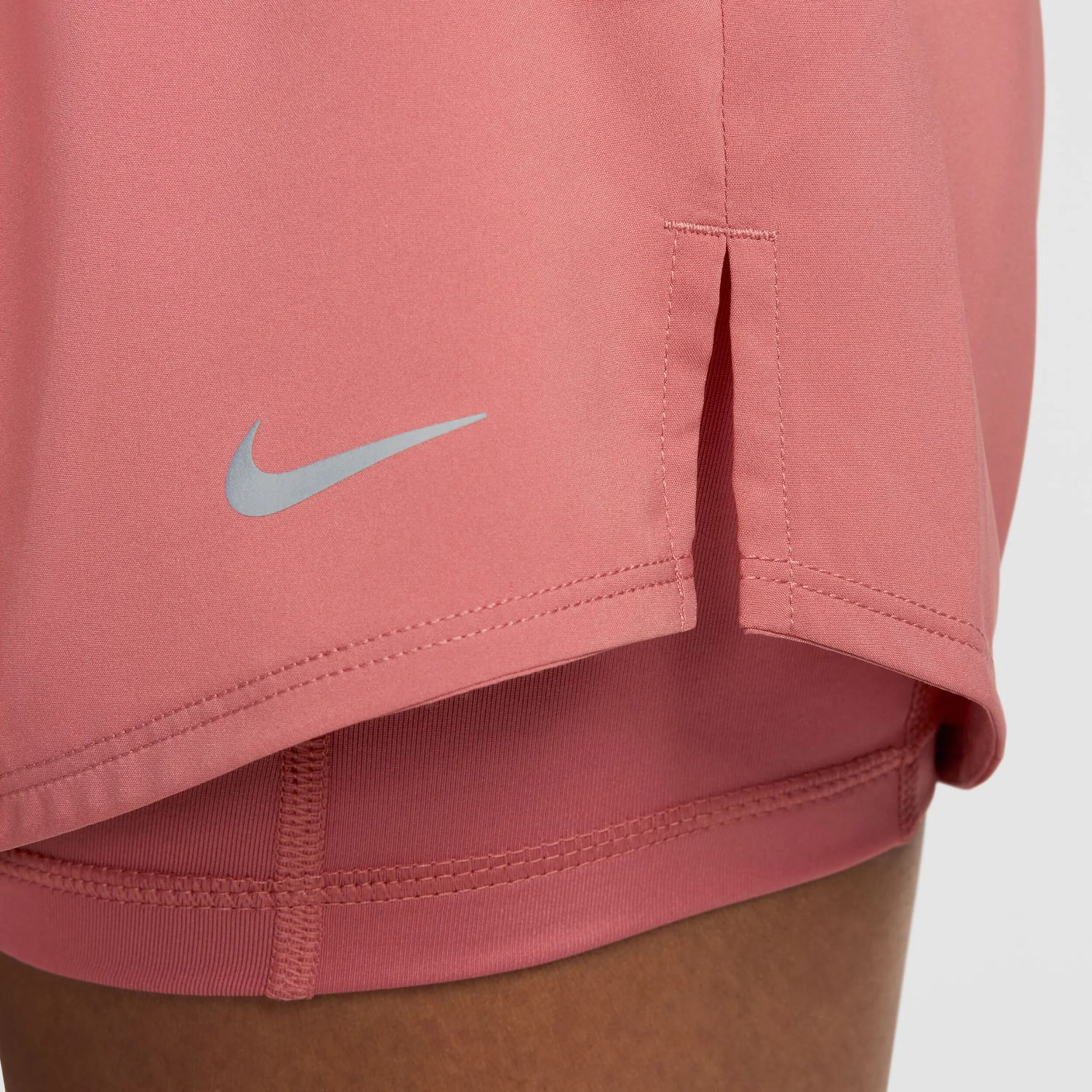 Nike Dri-Fit 3in High-Waisted 2in1 Shorts Femmes - Pink , Argent