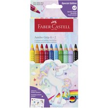 FABER-CASTELL Crayon de couleur Jumbo GRIP Licorne, 8+2