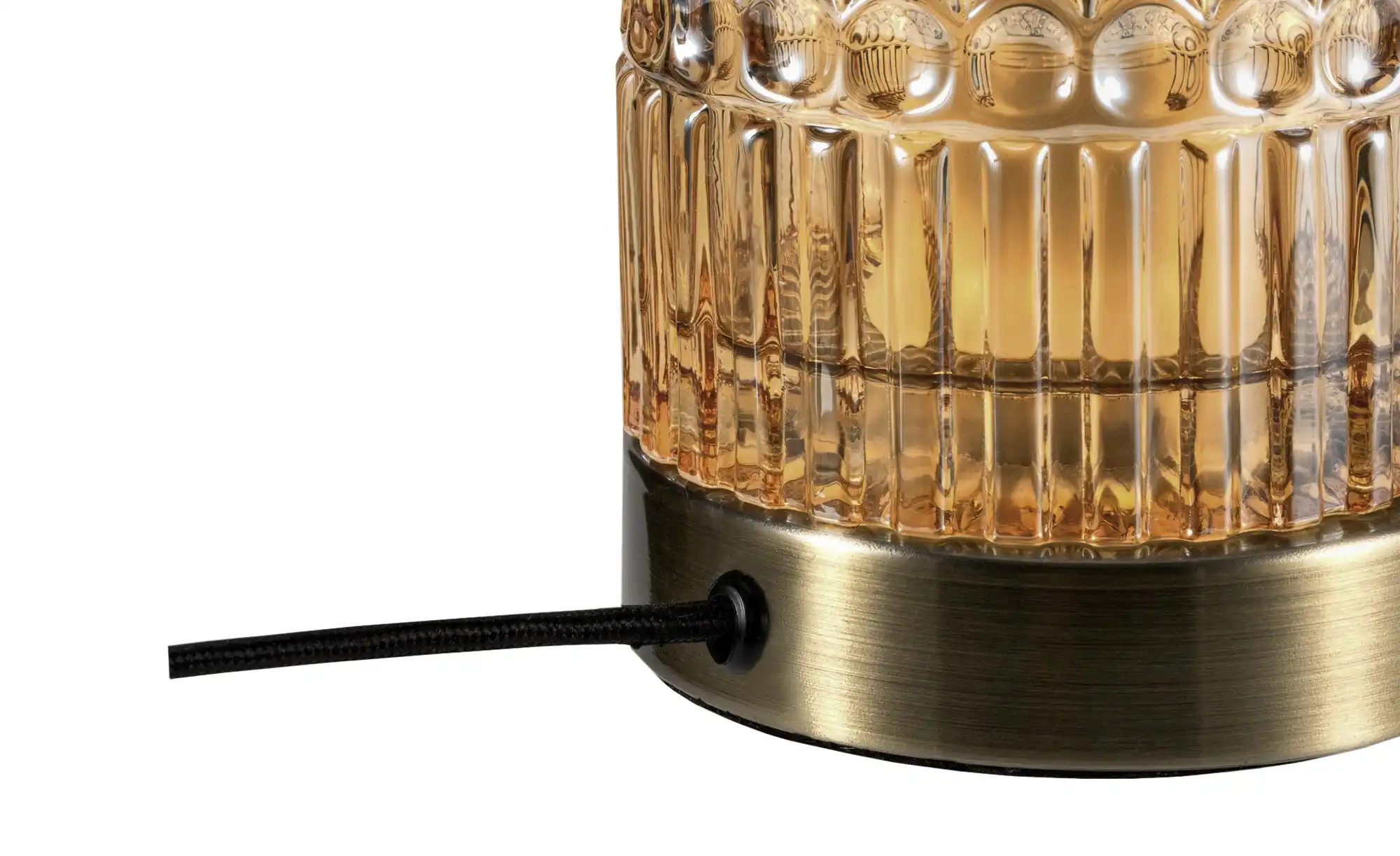 Tischleuchte, 1-flammig, Glas bernsteinstein