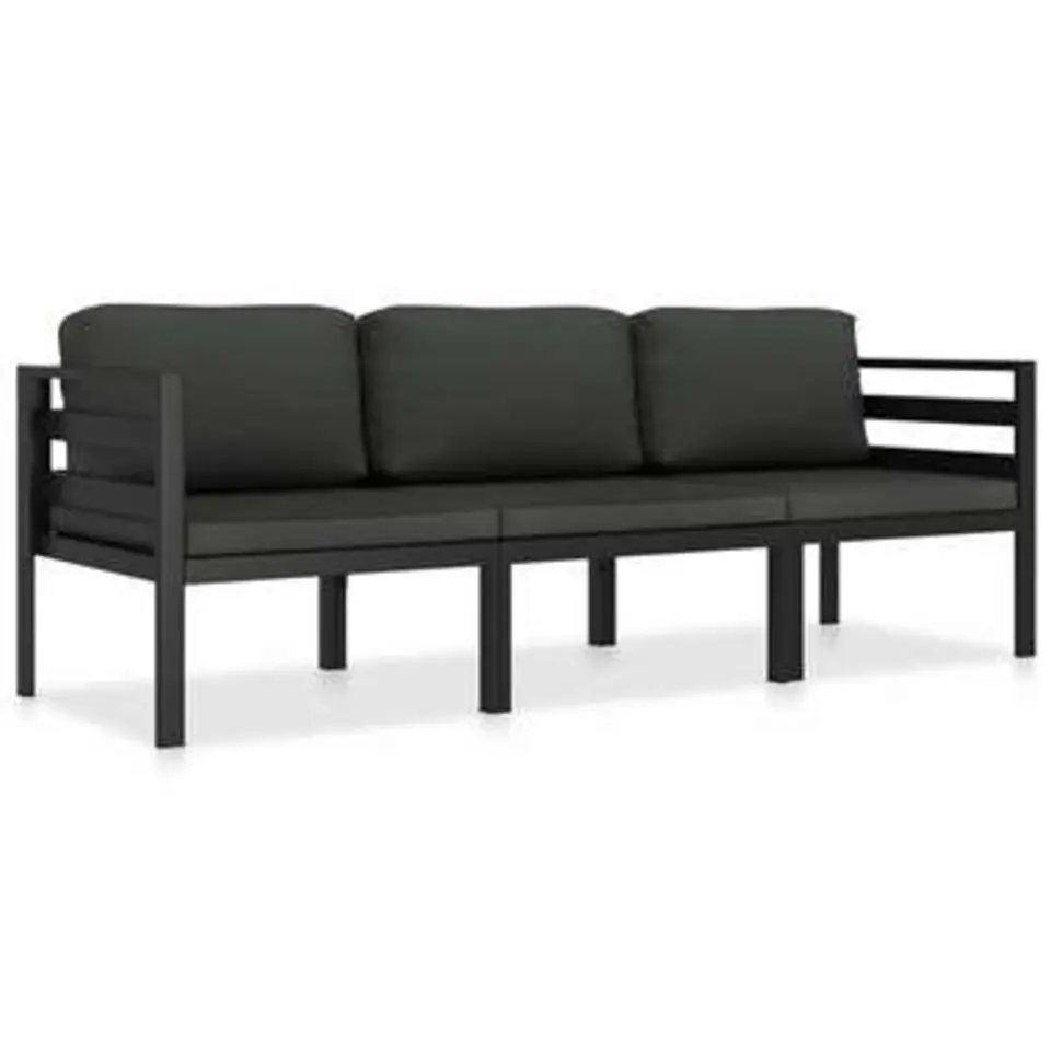 vidaXL - Loungeset - Antraciet - Aluminium