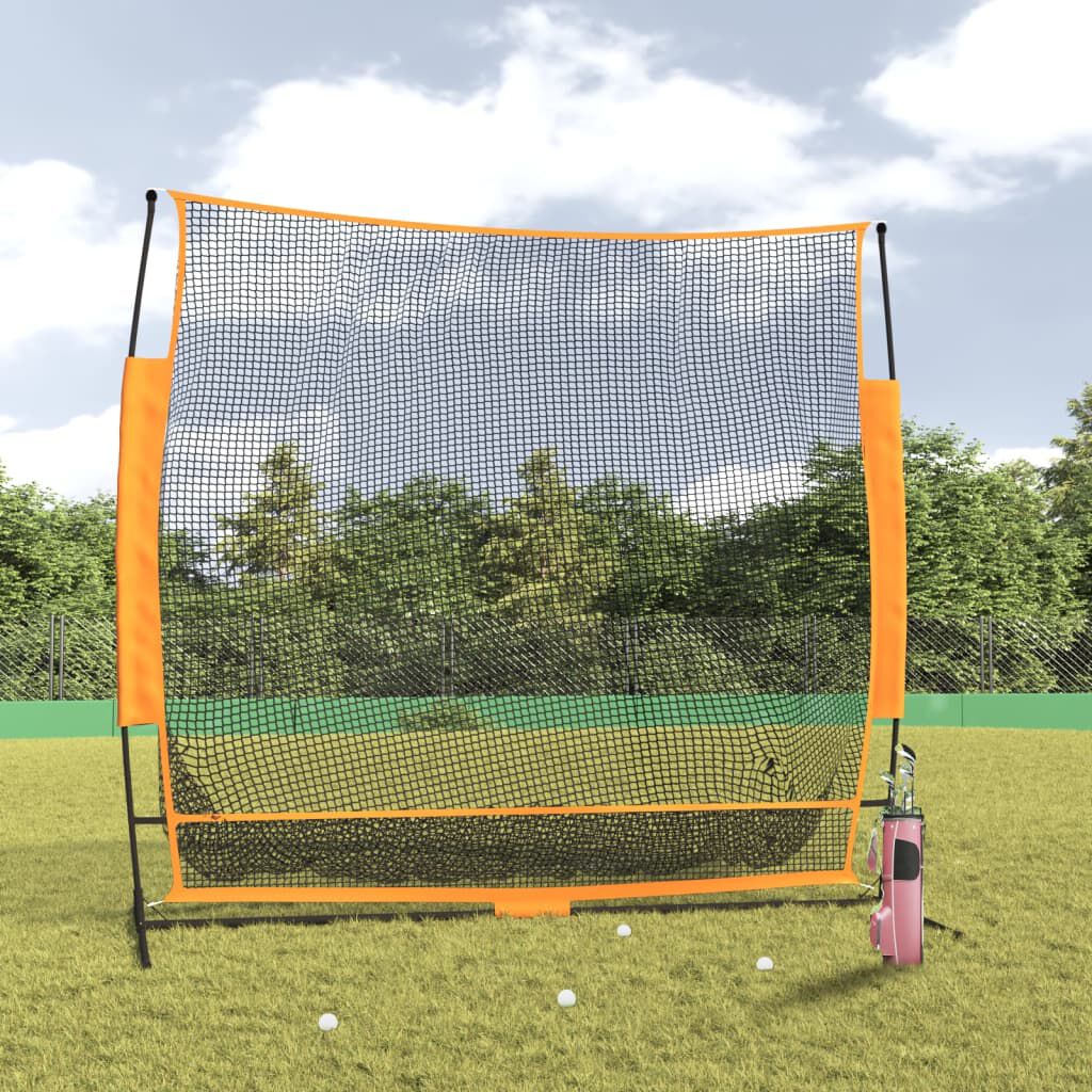 vidaXL Golf oefennet zwart en oranje 215x107x216 cm