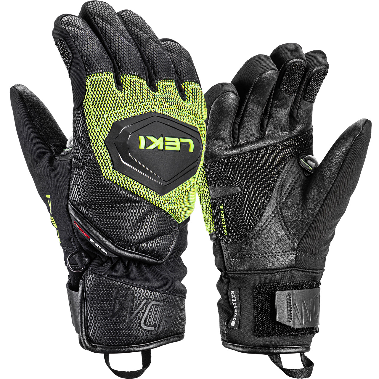 Leki Junior Handschuh WCR COACH 3D black/ice lemon | Leki | L | Brands | XSPO-Fashion