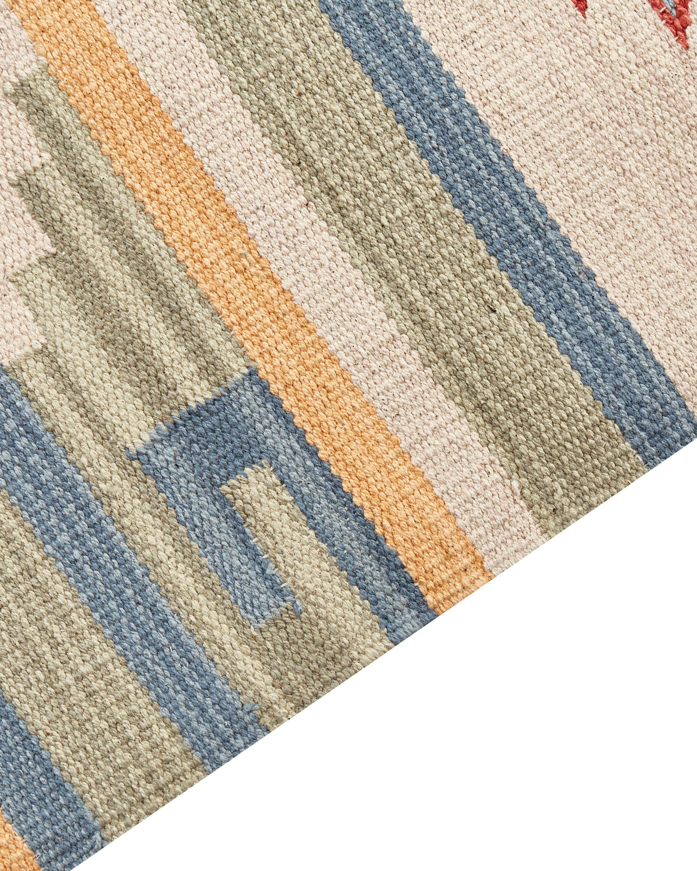 Vloerkleed APARAN Beige 200 x 300 cm Katoen Kelim