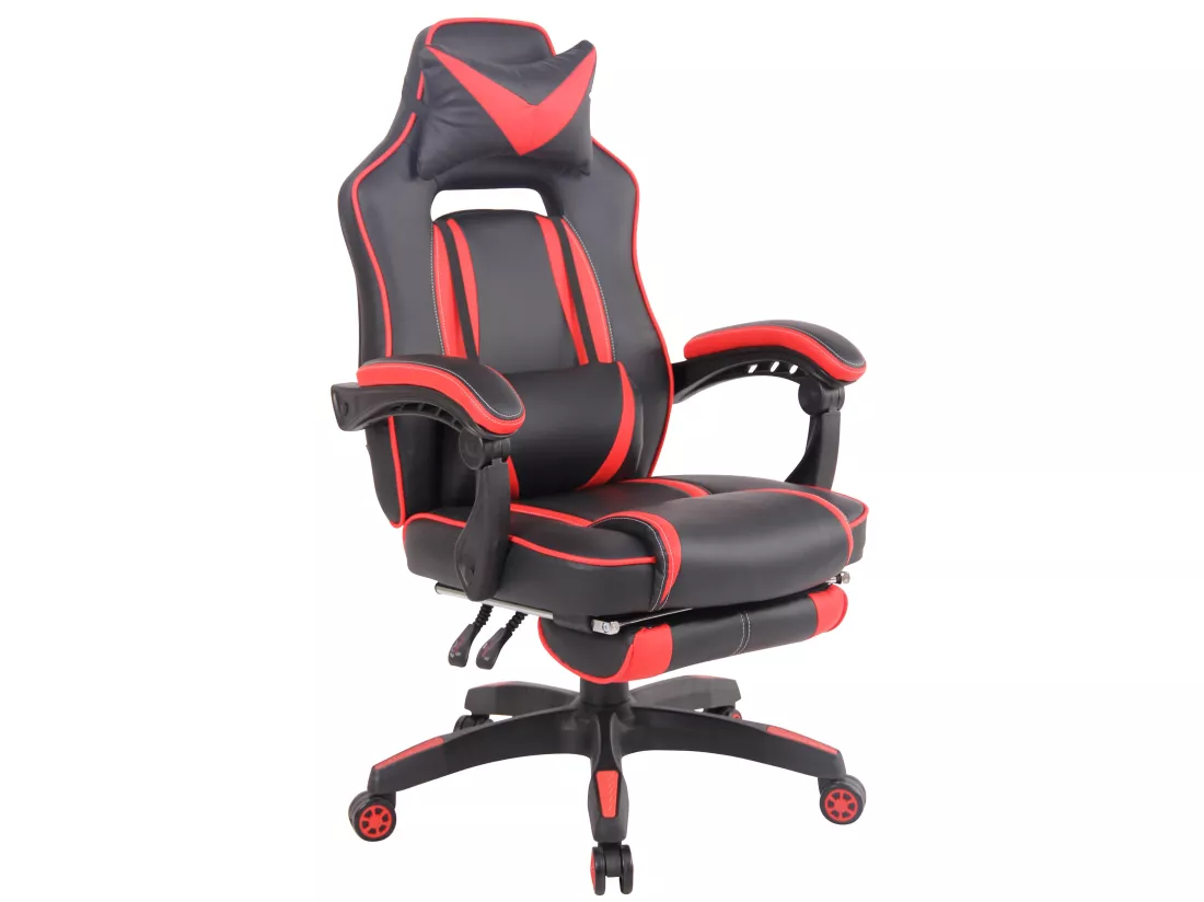 Chaise de bureau - Similicuir & Plastique - Noir / Rouge - Heat