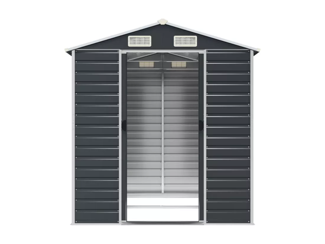 Abri de jardin anthracite 191x215x198 acier galvanisé