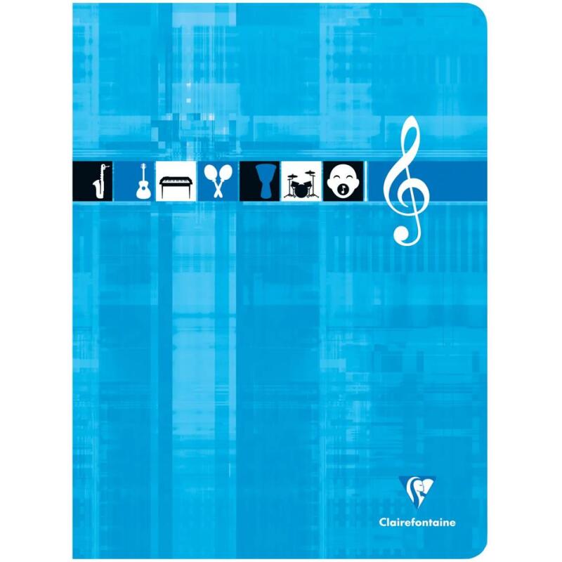 Cahier Musique & Chant piqué 24x32cm 48 pages grands carreaux Couleur aléatoire - Assortis
