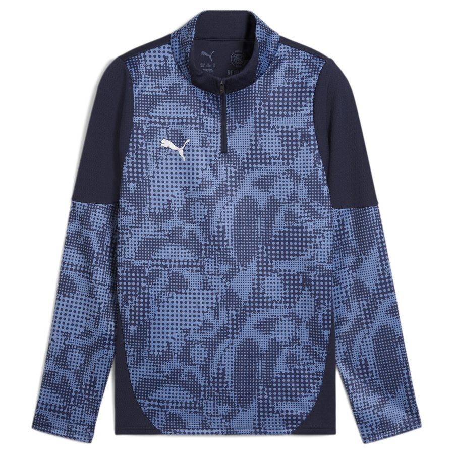 PUMA Maillot d'Entraînement teamCUP Fermeture Éclair 1/4 - PUMA Navy/Argenté/Bleu Enfant