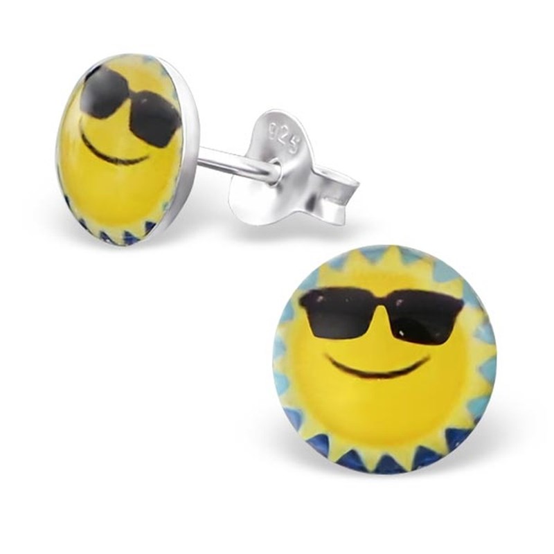 Boucle d'oreille soleil en argent 925/1000