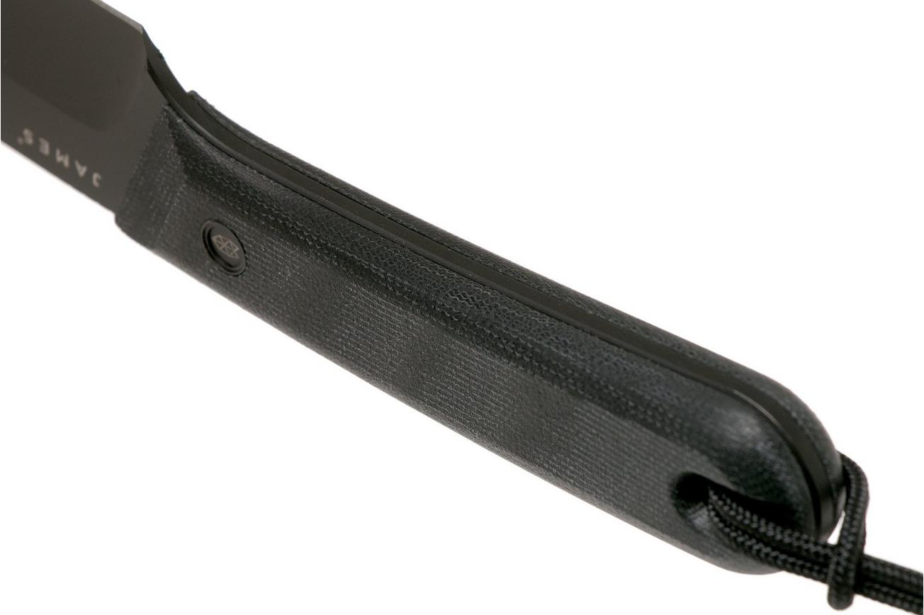 The James Brand The Hell Gap black   black micarta vaststaand mes