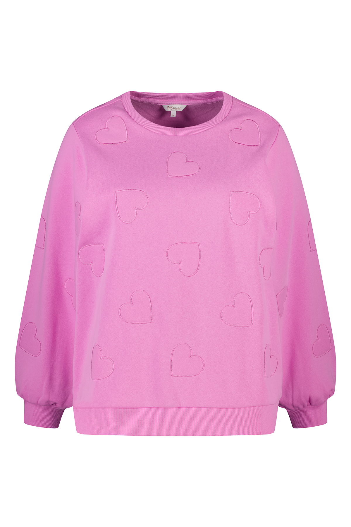 Sweater met geborduurde hartjes Pink