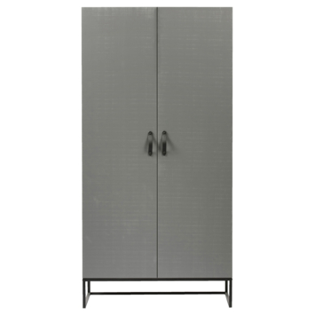 WOOOD kledingkast 2-deurs Morris 2 leemgrijs grenenhout 195 x 100 x 53 cm