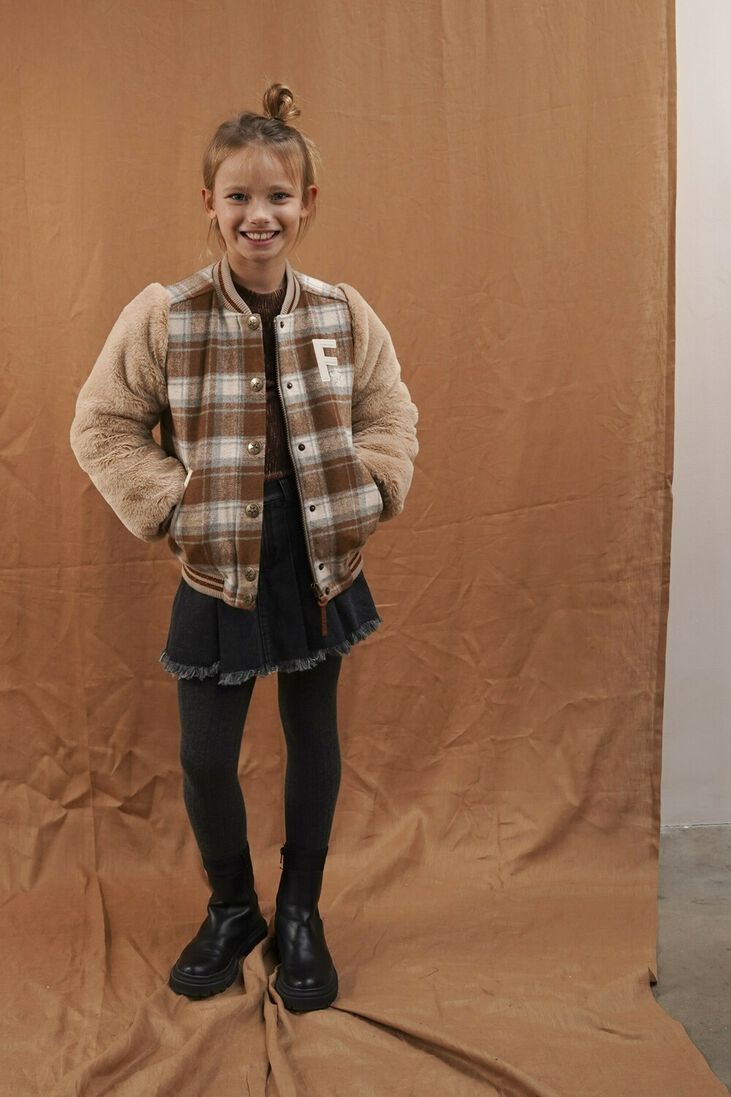 LIKE FLO zwarte like flo  denim skort with pleads