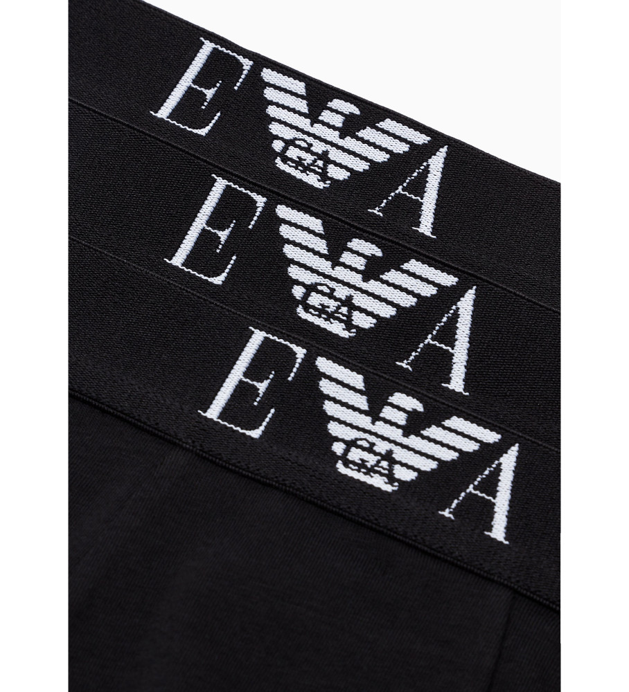 Pacote com três cuecas boxer pretas da Emporio Armani