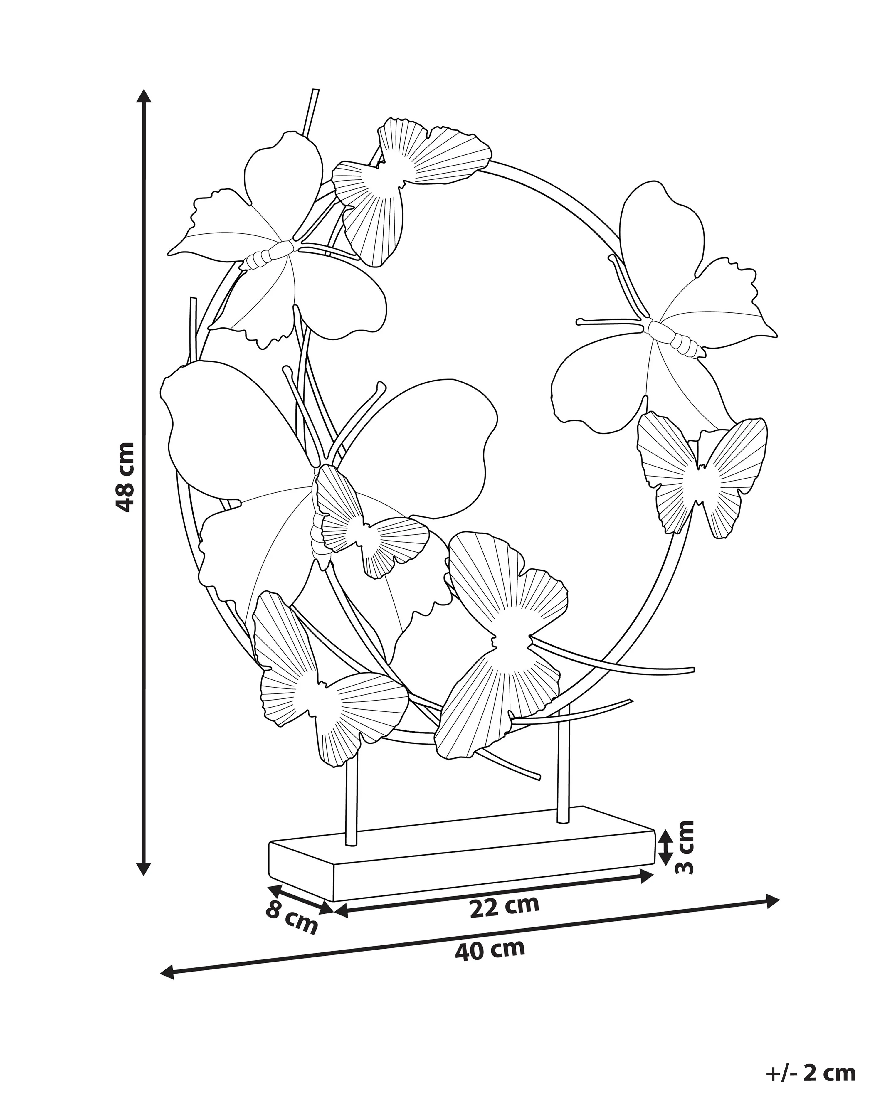 Figuur Vlinder BERYLLIUM Metaal Goud
