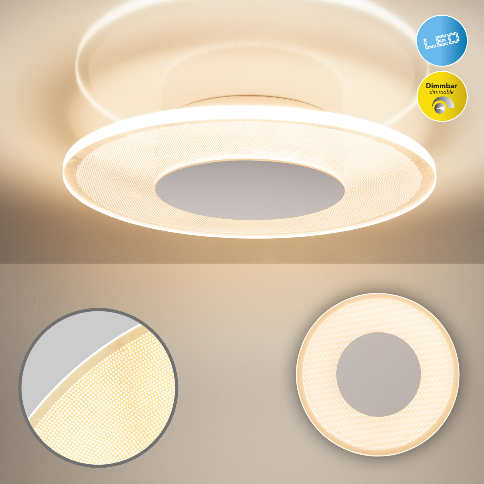 LED-Deckenleuchte MODESTO - weiß - Ø 29 cm