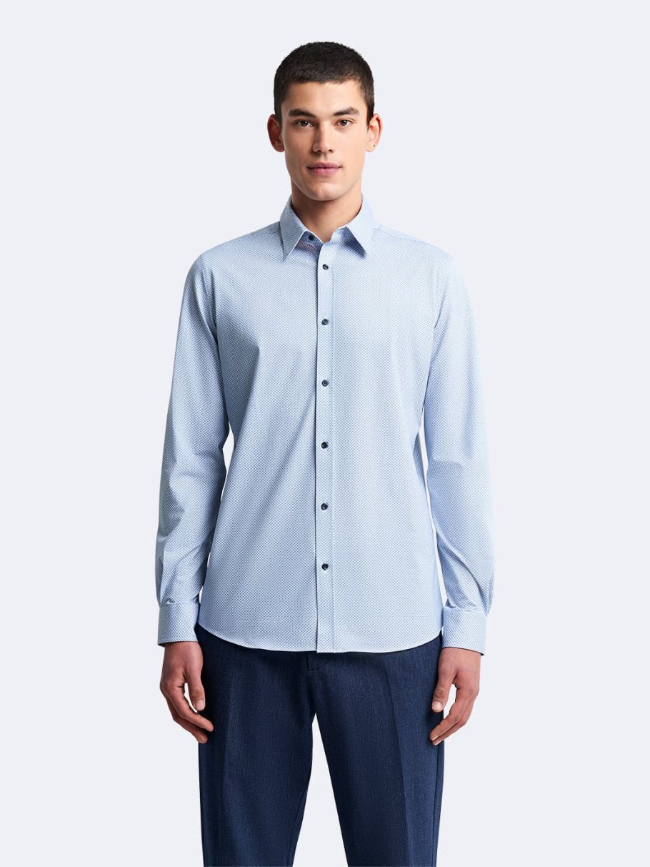 Chemise slim stretch géométrique