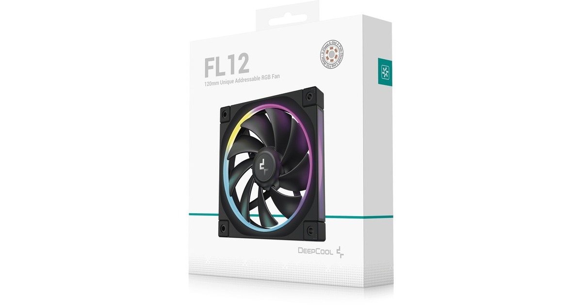 DeepCoolFL12 RGB case fan  (Zwart, 120 x 120 x 25 mm, PWM)