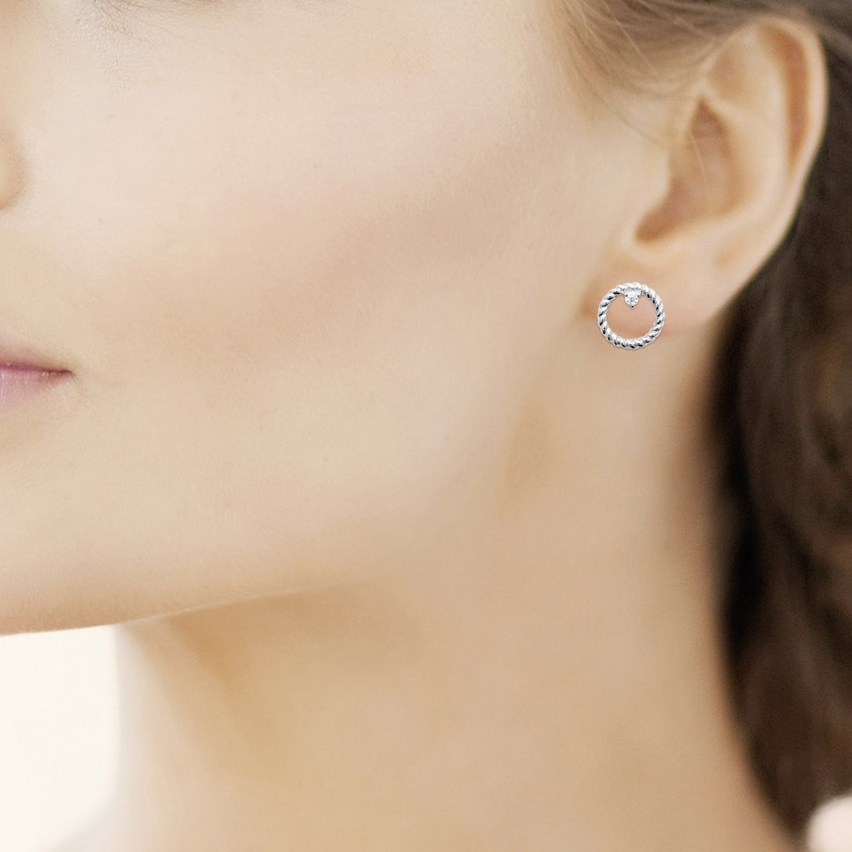 Boucles d'oreilles Brillaxis argent cercle