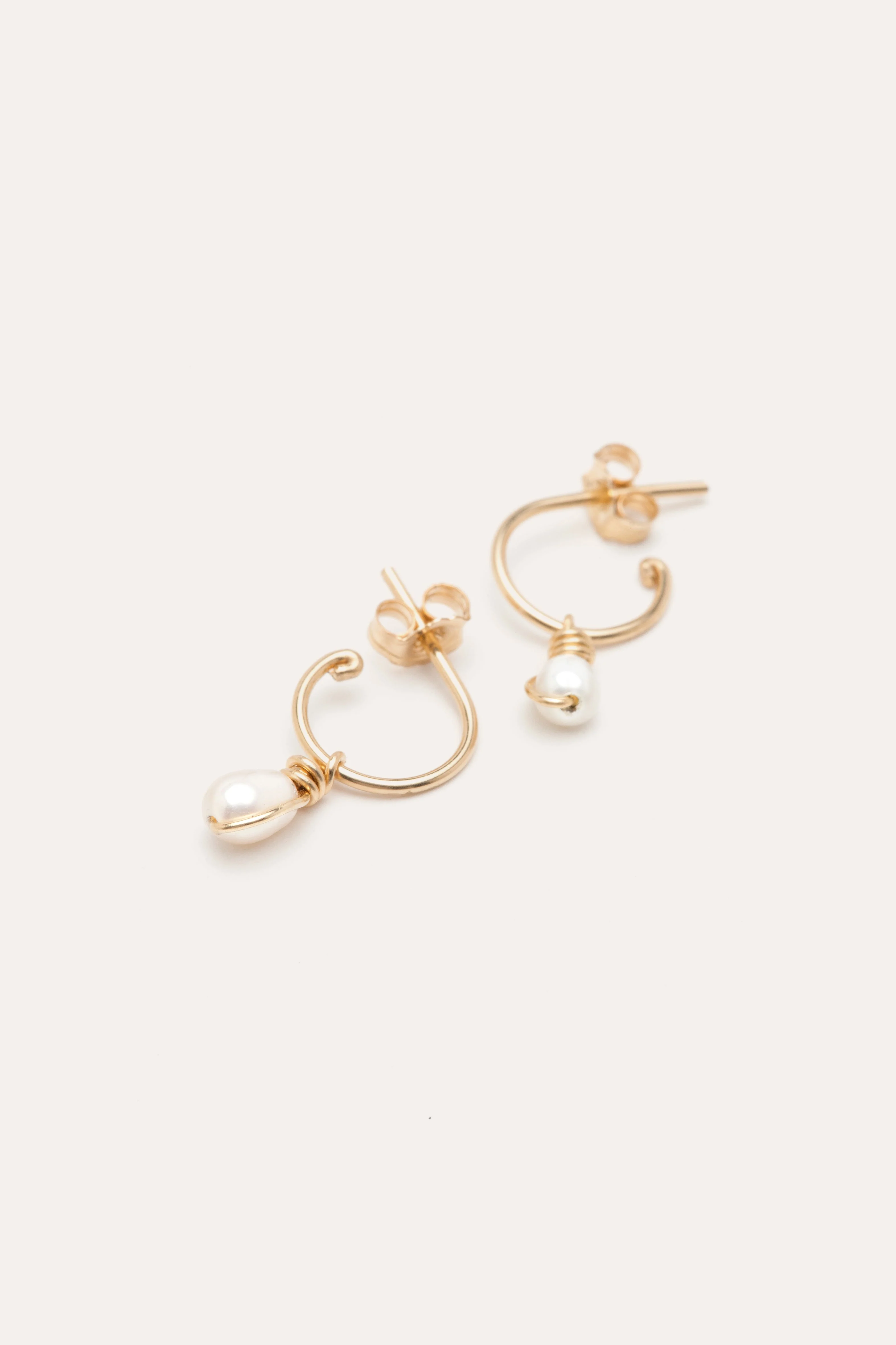 STELLA - Mini créoles perles | Blanc