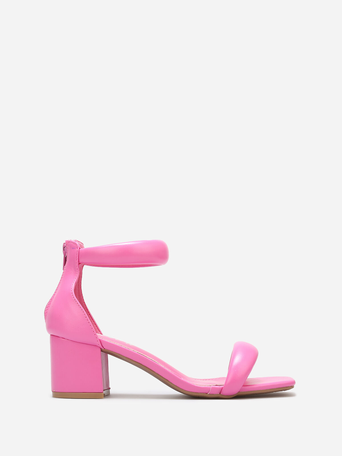 Sandales à brides matelassées et zip- Fuchsia
