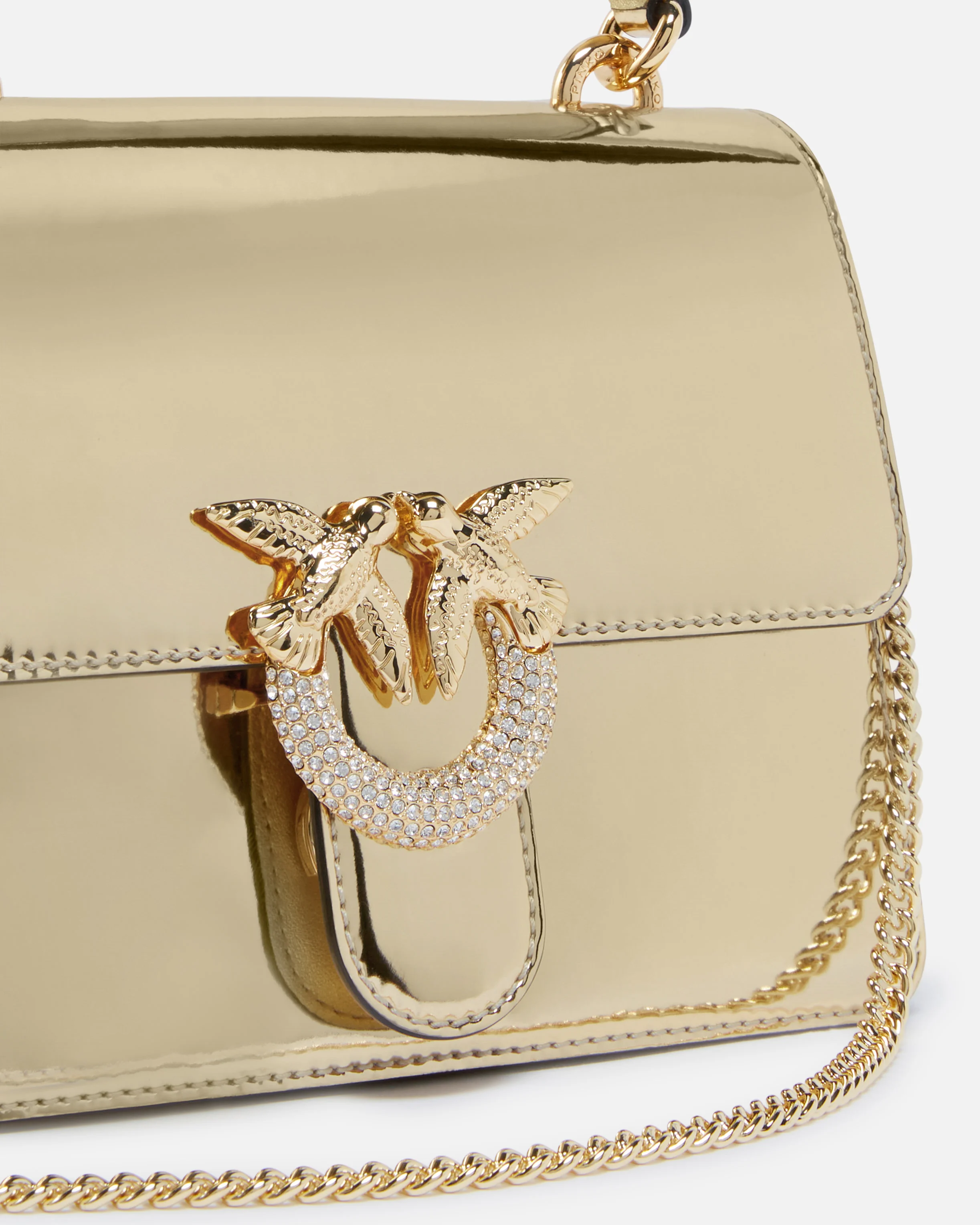 Sac à main mini love bag effet miroir doré | Doré