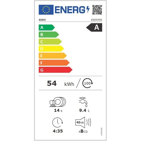 Lave-vaisselle encastrable Asko DSD545N LV Blanc